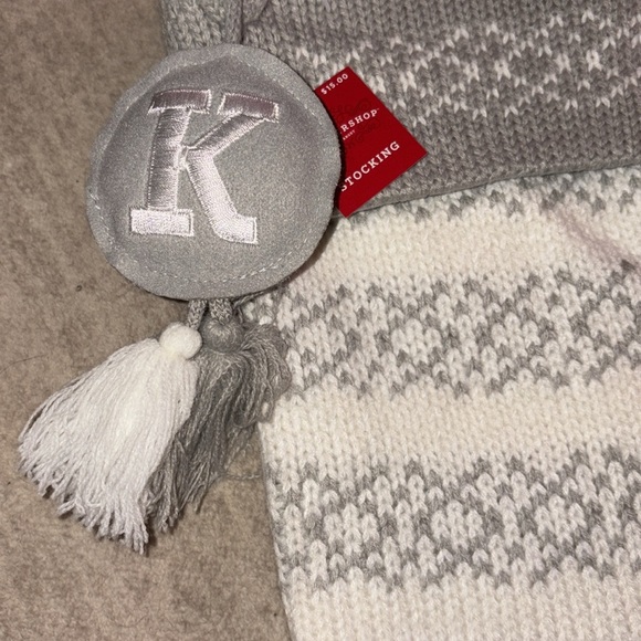 Wondershop Knit Fair Isle Monogram Christmas Stocking Letter K NEW! - Picture 3 of 3